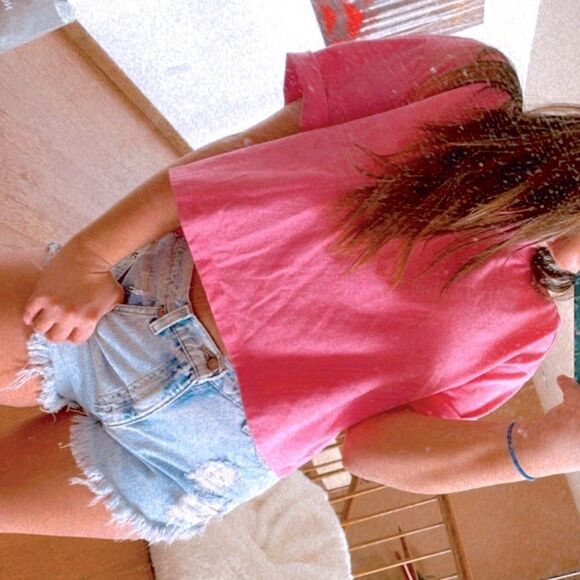 Pink t shirt crop top - Picture 1 of 2